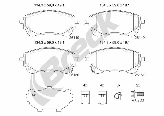 Breck Remblokkenset, schijfrem 26149 00 701 00