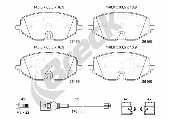 Breck Remblokkenset, schijfrem 26169 00 701 00