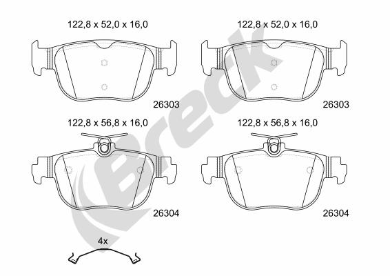 Breck Remblokkenset, schijfrem 26303 00 704 00
