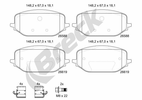 Breck Remblokkenset, schijfrem 26588 00 701 00