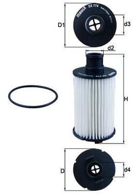 Mahle Original Oliefilter OX 774D