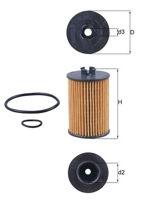 Mahle Original Oliefilter OX 382D
