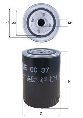 Mahle Original Oliefilter OC 37