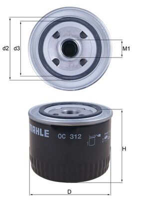 Mahle Original Oliefilter OC 312