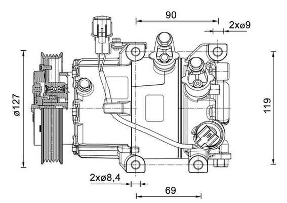 Mahle Original Airco compressor ACP 1464 000P