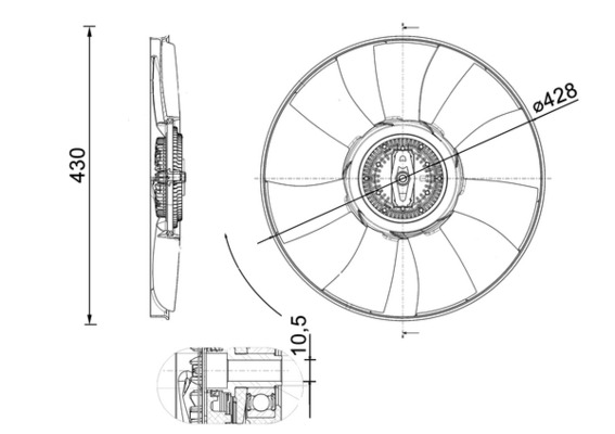 Mahle Original Ventilatorwiel-motorkoeling CFF 529 000P