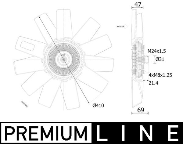 Mahle Original Ventilatorwiel-motorkoeling CFF 525 000P