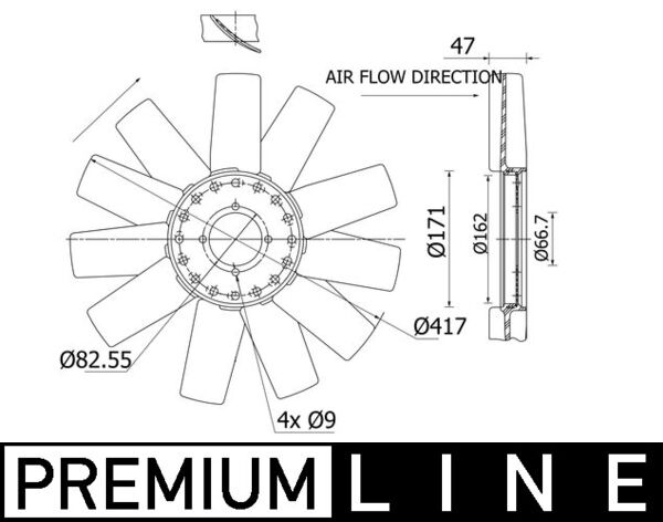 Mahle Original Ventilatorwiel-motorkoeling CFW 90 000P