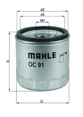 Mahle Original Oliefilter OC 91