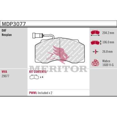 Meritor Remblokset MDP3077