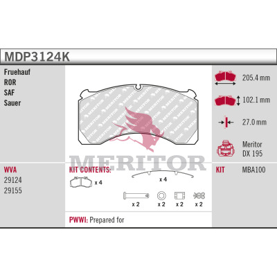 Meritor Remblokset MDP3124K