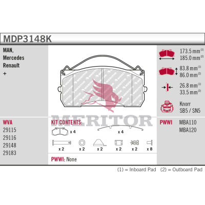 Meritor Remblokset MDP3148K