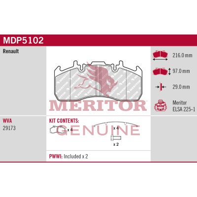 Meritor Remblokset MDP5102