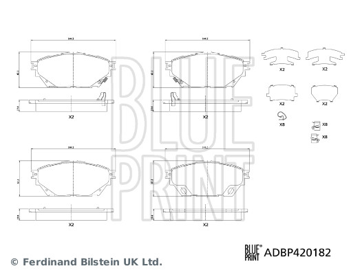 Blue Print Remblokkenset, schijfrem ADBP420182