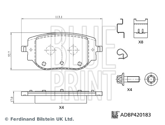 Blue Print Remblokkenset, schijfrem ADBP420183