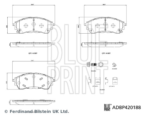 Blue Print Remblokkenset, schijfrem ADBP420188