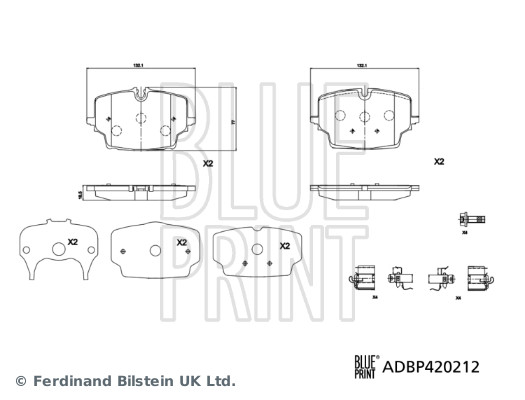 Blue Print Remblokkenset, schijfrem ADBP420212