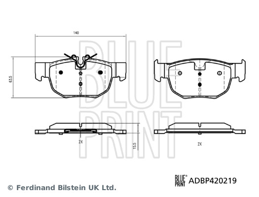 Blue Print Remblokkenset, schijfrem ADBP420219