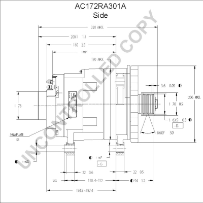 Prestolite Electric Alternator/Dynamo AC172RA301A