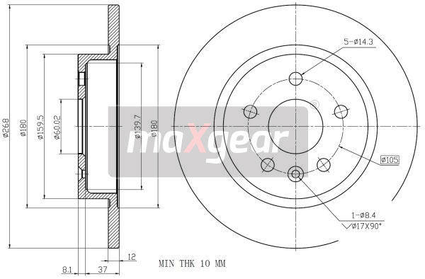 Maxgear Remschijven 19-2333MAX