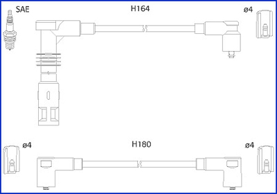 Hitachi Bougiekabelset 134700