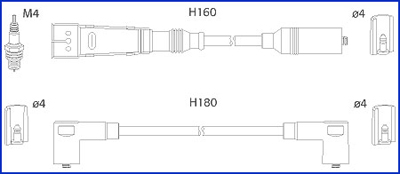 Hitachi Bougiekabelset 134705