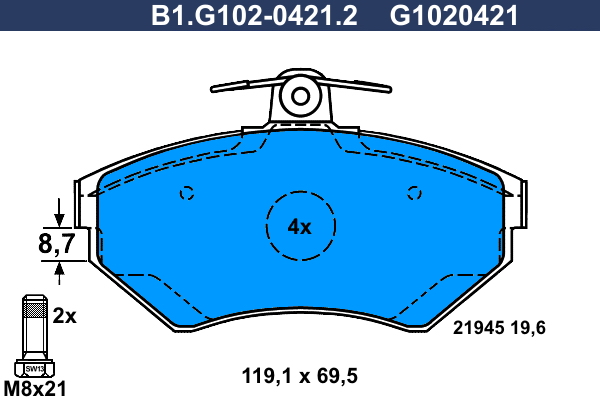 Galfer Remblokset B1.G102-0421.2