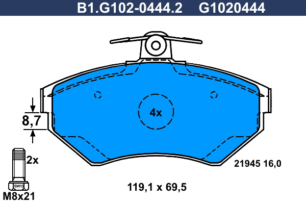 Galfer Remblokset B1.G102-0444.2