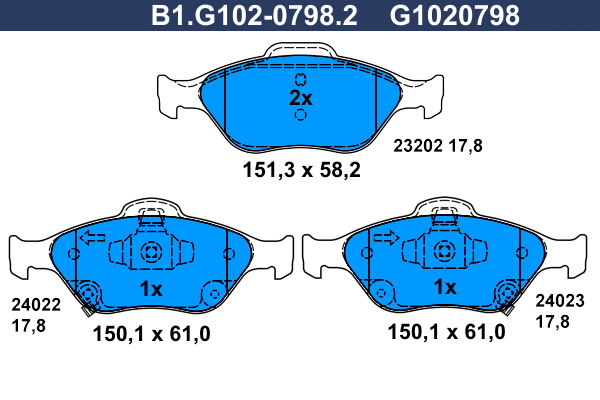 Galfer Remblokset B1.G102-0798.2