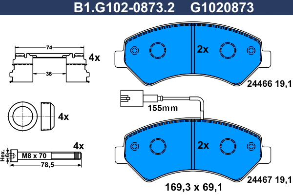 Galfer Remblokset B1.G102-0873.2