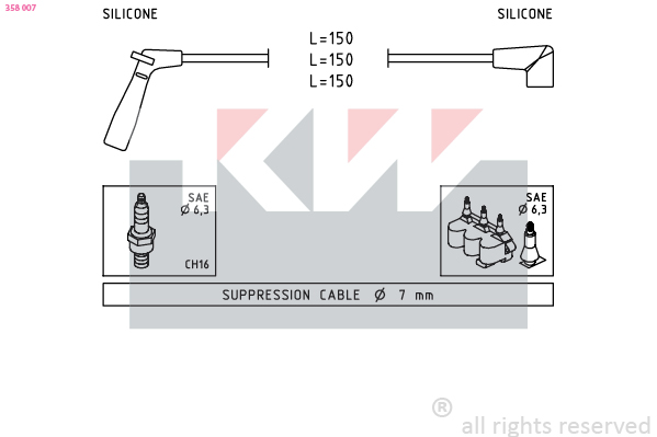 KW Bougiekabelset 358 007