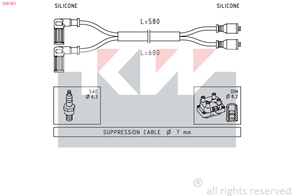 KW Bougiekabelset 359 351