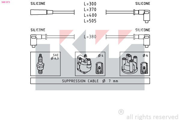 KW Bougiekabelset 360 373