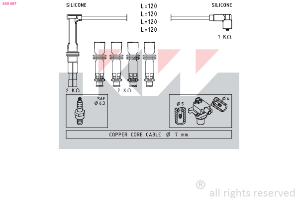 KW Bougiekabelset 360 607