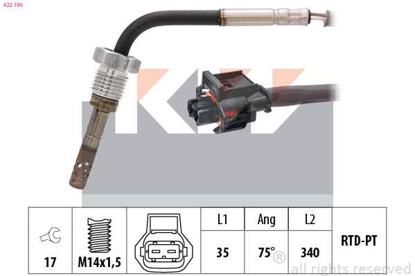 KW Sensor uitlaatgastemperatuur 422 196