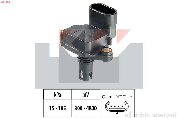 KW Inlaatdruk-/map sensor 493 088