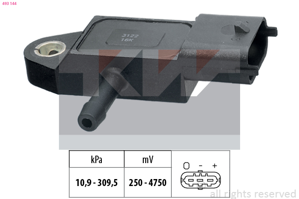 KW Uitlaatgasdruk sensor 493 144