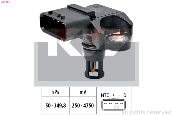 KW Inlaatdruk-/map sensor 493 317