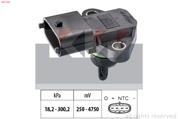 KW Inlaatdruk-/map sensor 493 344