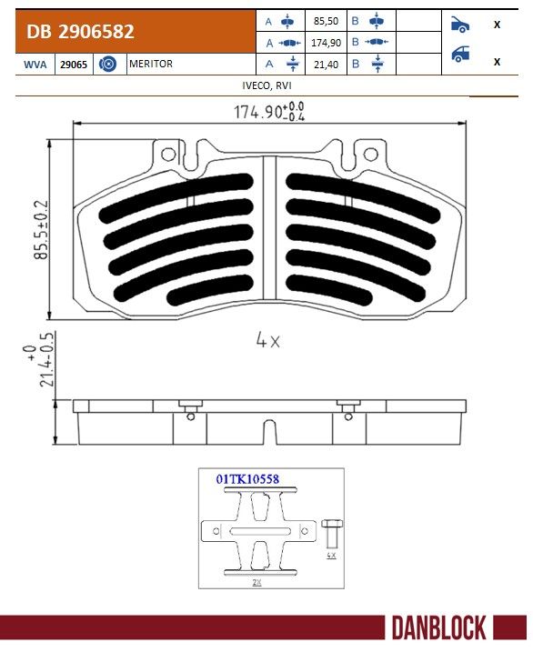 Danblock Remblokkenset, schijfrem DB 2906582
