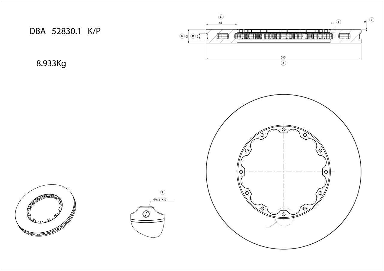 Dba Australia Remschijven HIGH PERFORMANCE DBA52830WSLVXD