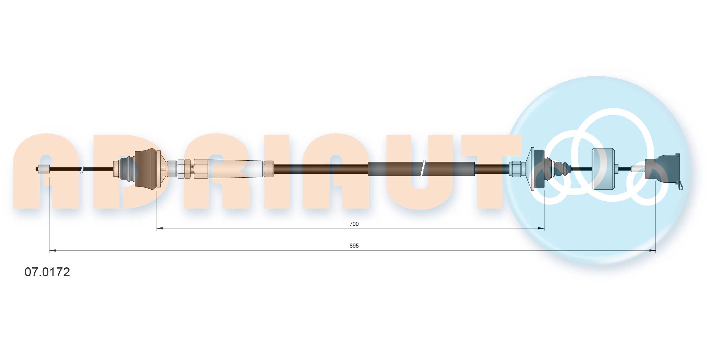 Adriauto Koppelingskabel 07.0172