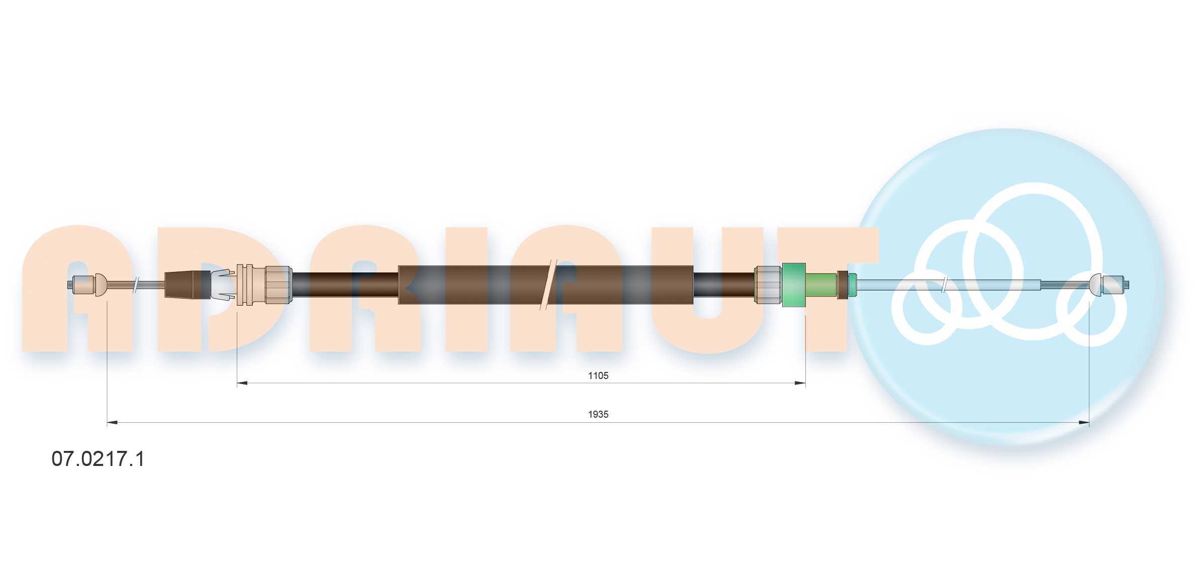 Adriauto Handremkabel 07.0217.1