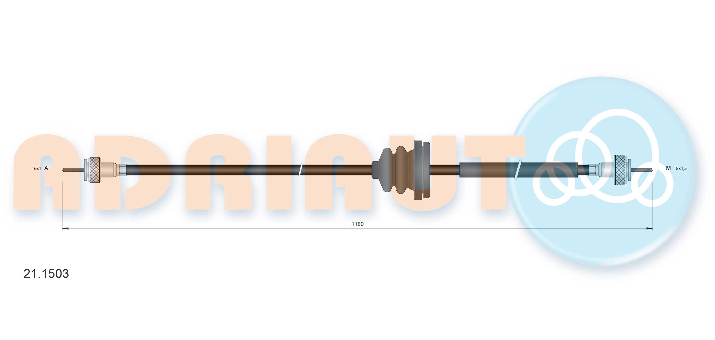 Adriauto Kilometertellerkabel 21.1503