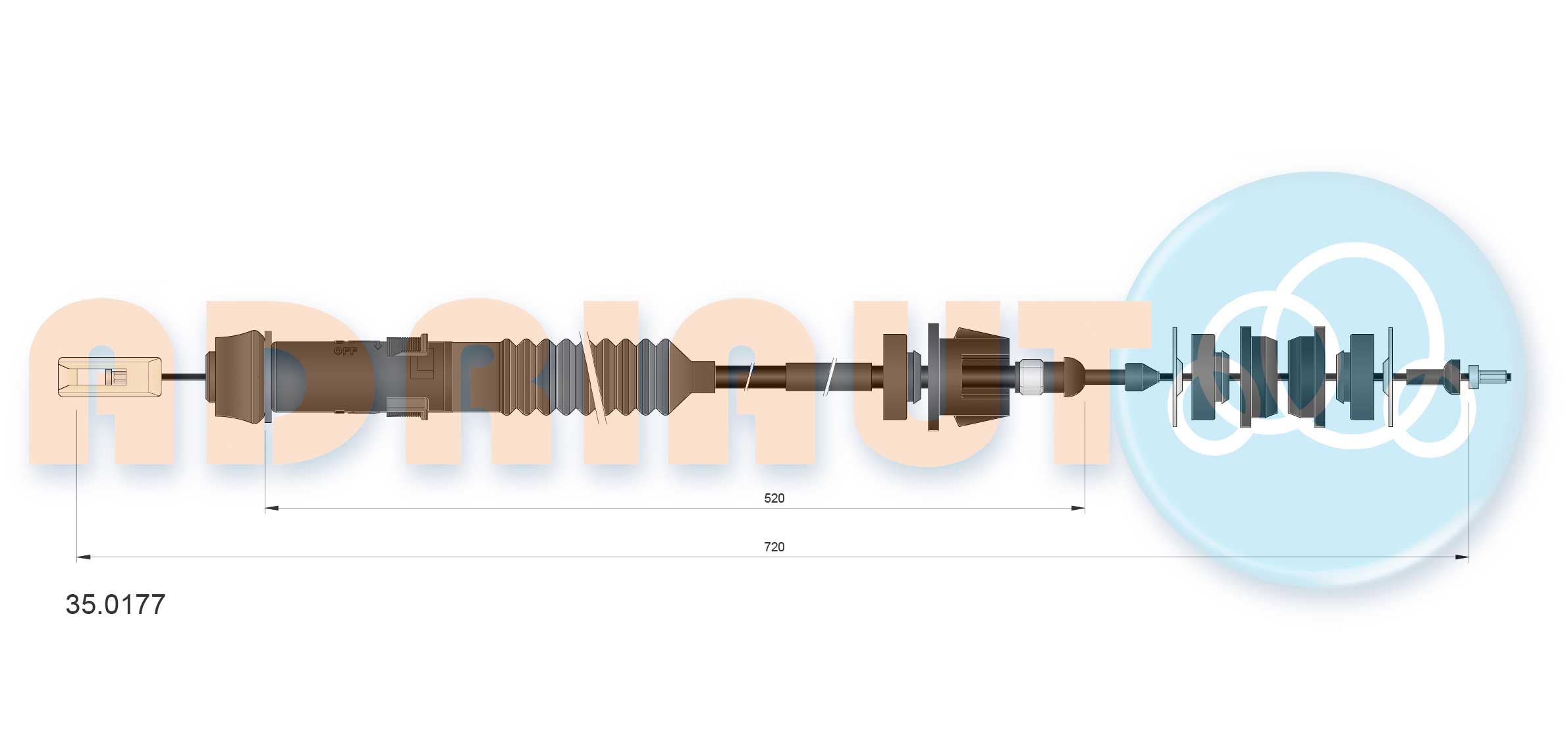 Adriauto Koppelingskabel 35.0177