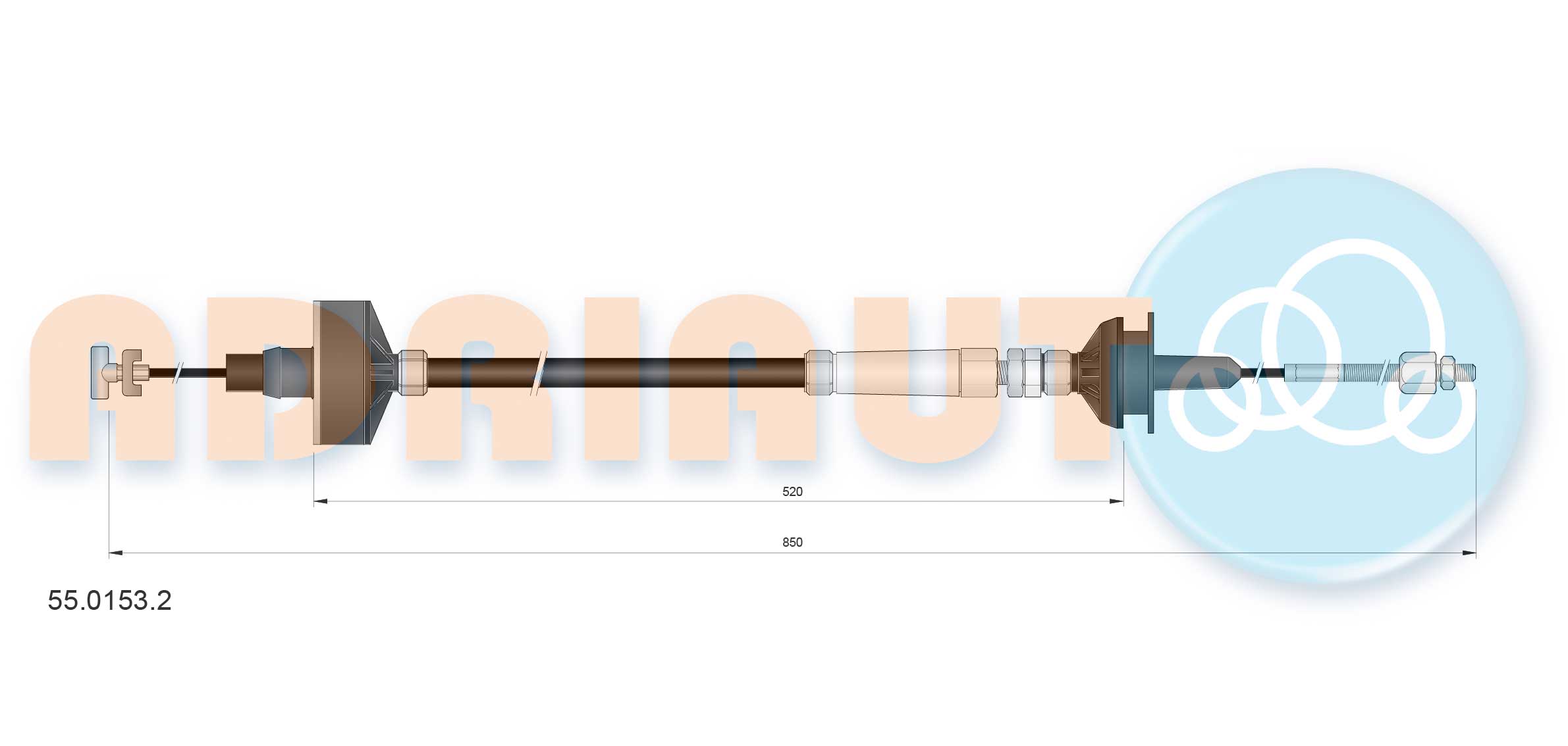 Adriauto Koppelingskabel 55.0153.2
