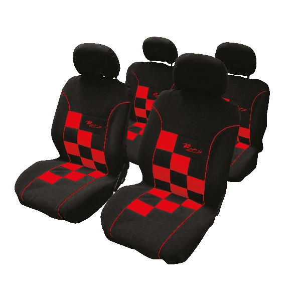 Carpoint Stoelhoesset 8-delig 'Racing' rood airbag 10220