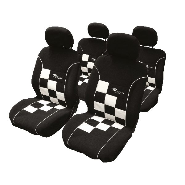 Carpoint Stoelhoesset 8-delig 'Racing' wit airbag 10221