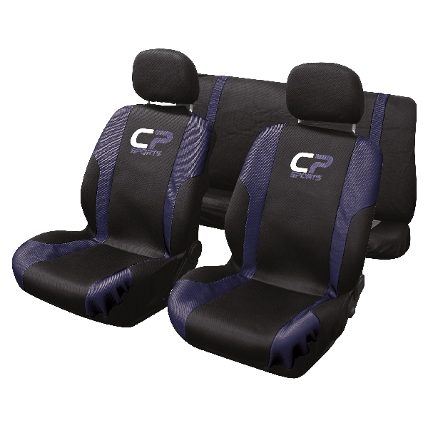 Carpoint Stoelhoesset 9-delig 'CP Sports' blauw airbag 10241