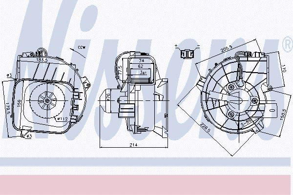 Nissens Kachelventilatormotor-/wiel 87084